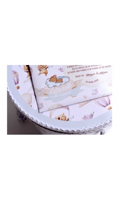 Trusou de botez cu ursuleti si baloane de aer cald Air Ballons Teddy Bear 16